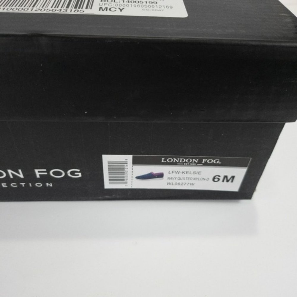 London Fog Kelsie Quilted Slip-on Sneakers Navy -6 - Picture 6 of 6